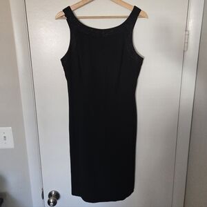 Ralph Lauren Black Beaded Cocktail Sheath Dress Size 10